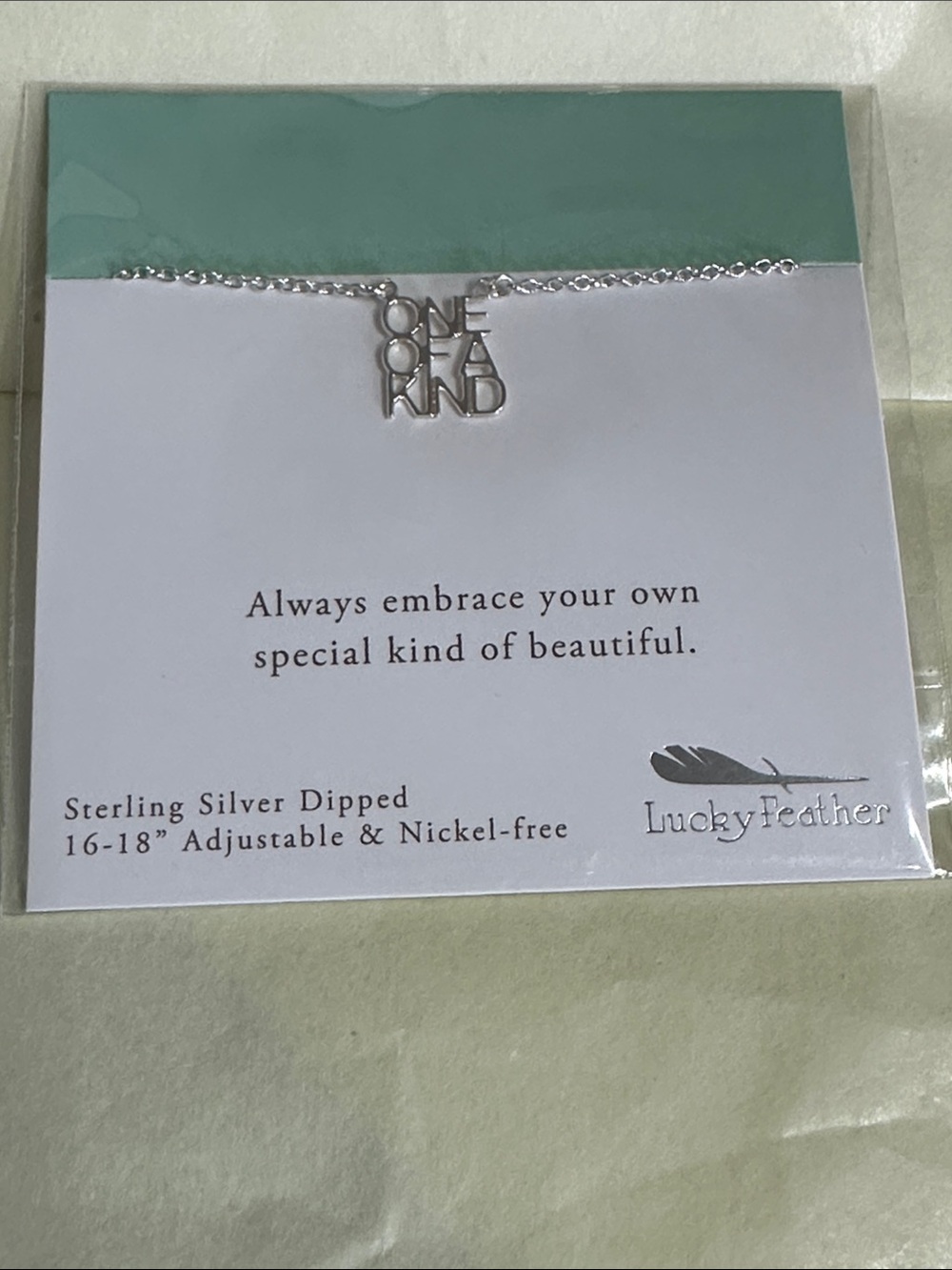 Lucky Feather "One of a Kind" Sterling Silver-Dipped Necklace - Silver